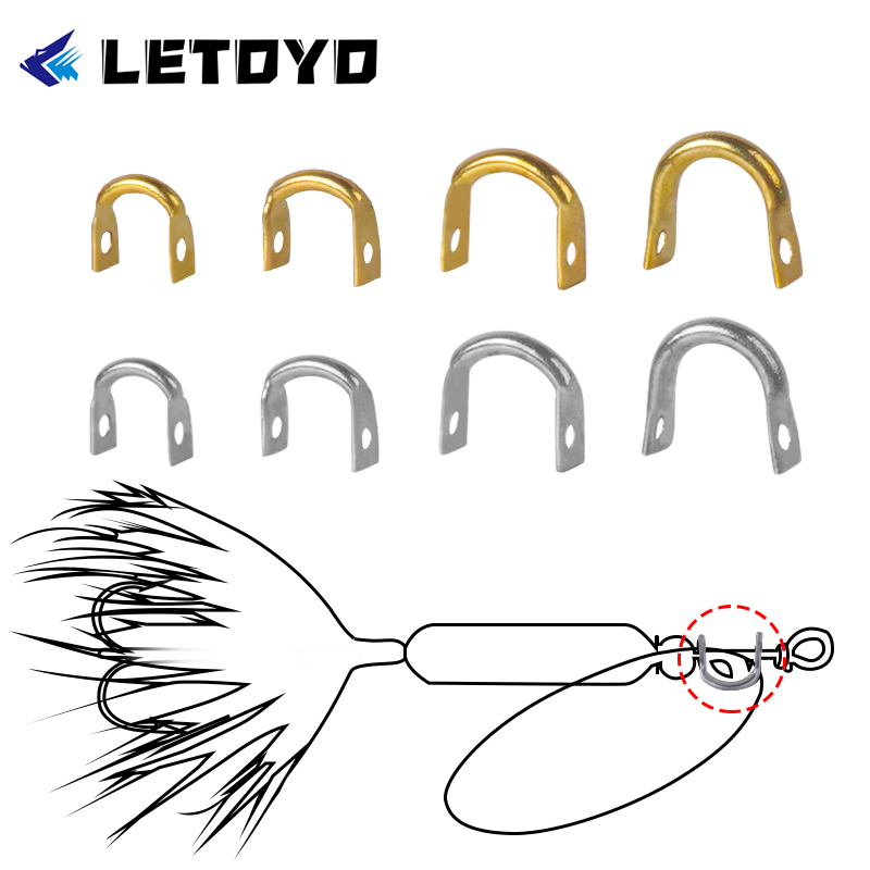 Ice Fishing Tip Up - スプーン、釣りルアー、スピナーメタルスピナー、ステンレス鋼パイナーベイト用のletoyo-u字型フォールドクリーバー、100個