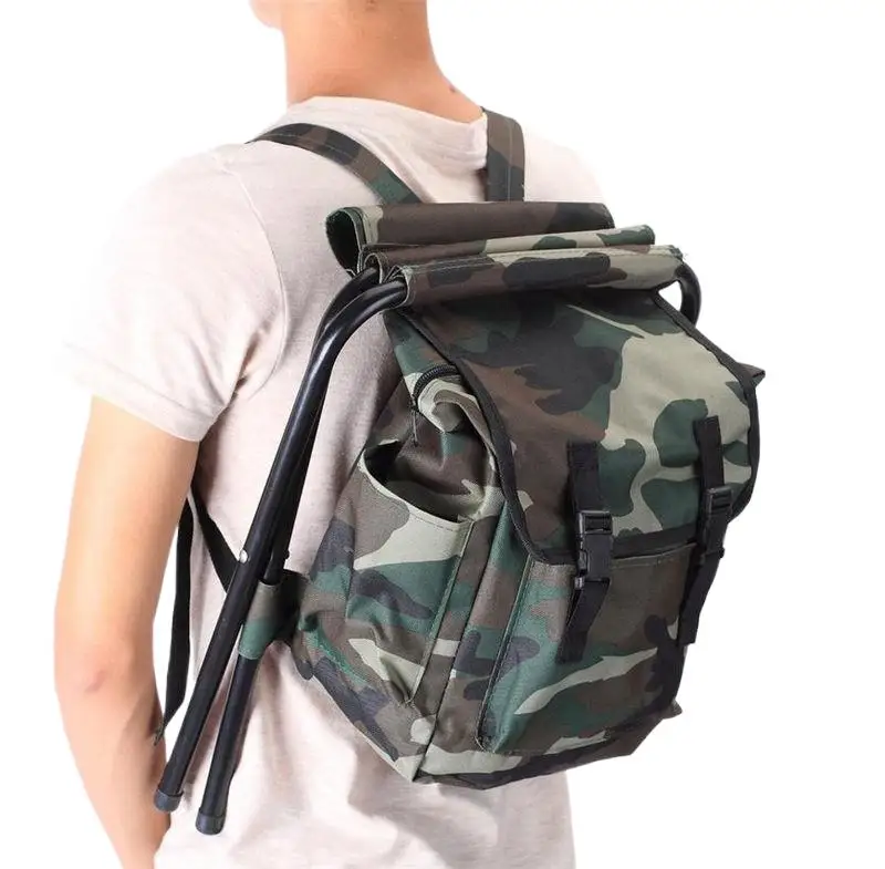 迷彩柄オックスフォード布製釣り椅子 折りたたみ式バックパック - Fishing Equipment Bag のレビューと価格