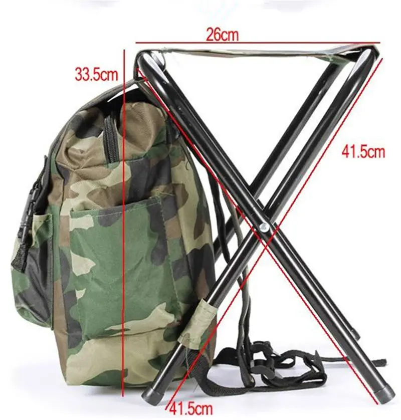迷彩柄オックスフォード布製釣り椅子 折りたたみ式バックパック - Fishing Equipment Bag のレビューと価格