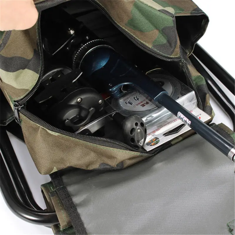 迷彩柄オックスフォード布製釣り椅子 折りたたみ式バックパック - Fishing Equipment Bag のレビューと価格
