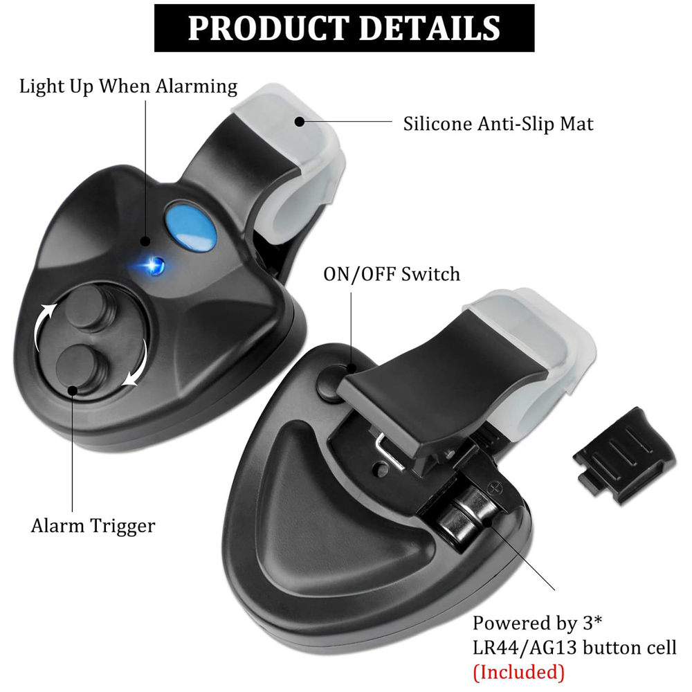 鯉釣りクリップセット ロッド用電子LEDライトインジケーター - Ice Fishing Tip Up のレビューと価格